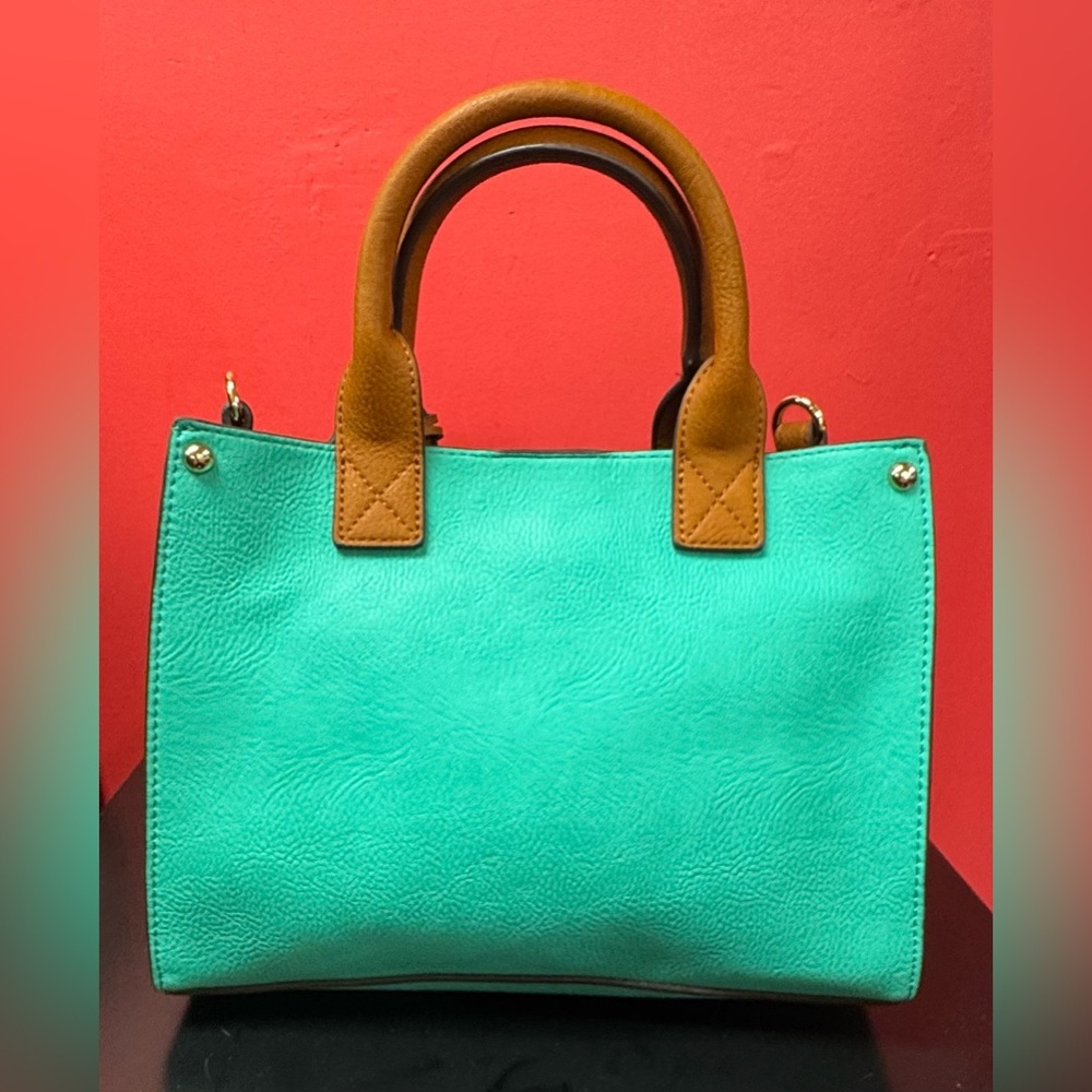 Mimi Brand 2 in 1 Bright Aqua Satchel - Picture 2 of 8